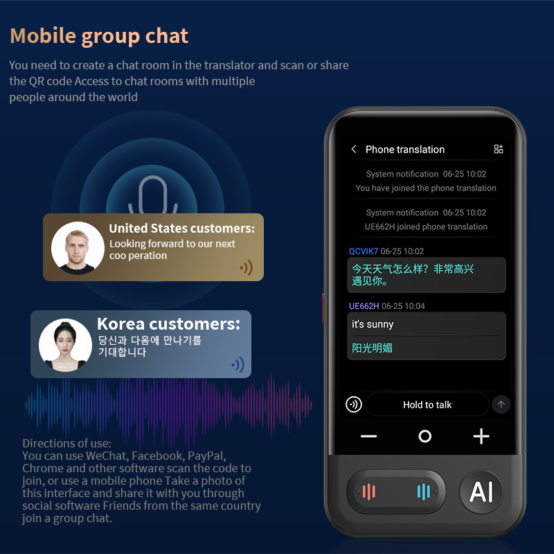 Portable Translator Device - Z16 AI, Penerjemah Cerdas dengan Layar