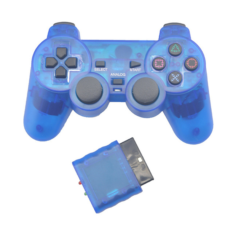 Retro Game Controller Usb - Gamepad Nirkabel Warna Transparan untuk PS2